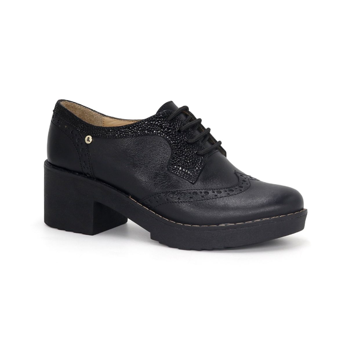 PAR&SS - Zapatos Oxford De Cuero Mujer Par&ss KA25Q1-KM040 Negro