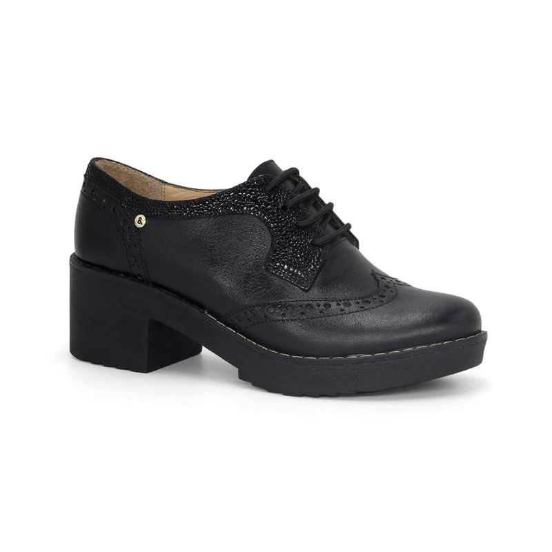 PAR&SS - Zapatos Oxford De Cuero Mujer Par&ss KA25Q1-KM040 Negro