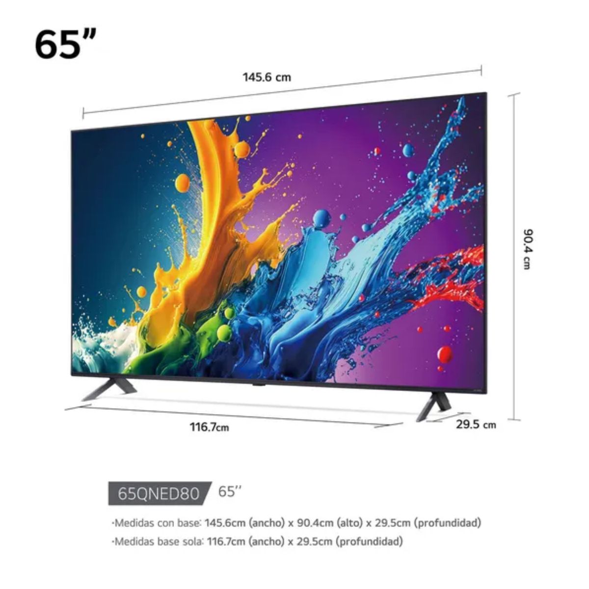 LG - Televisor Smart UHD 4K LG 65 pulgadas 65QNED80TSA QNED