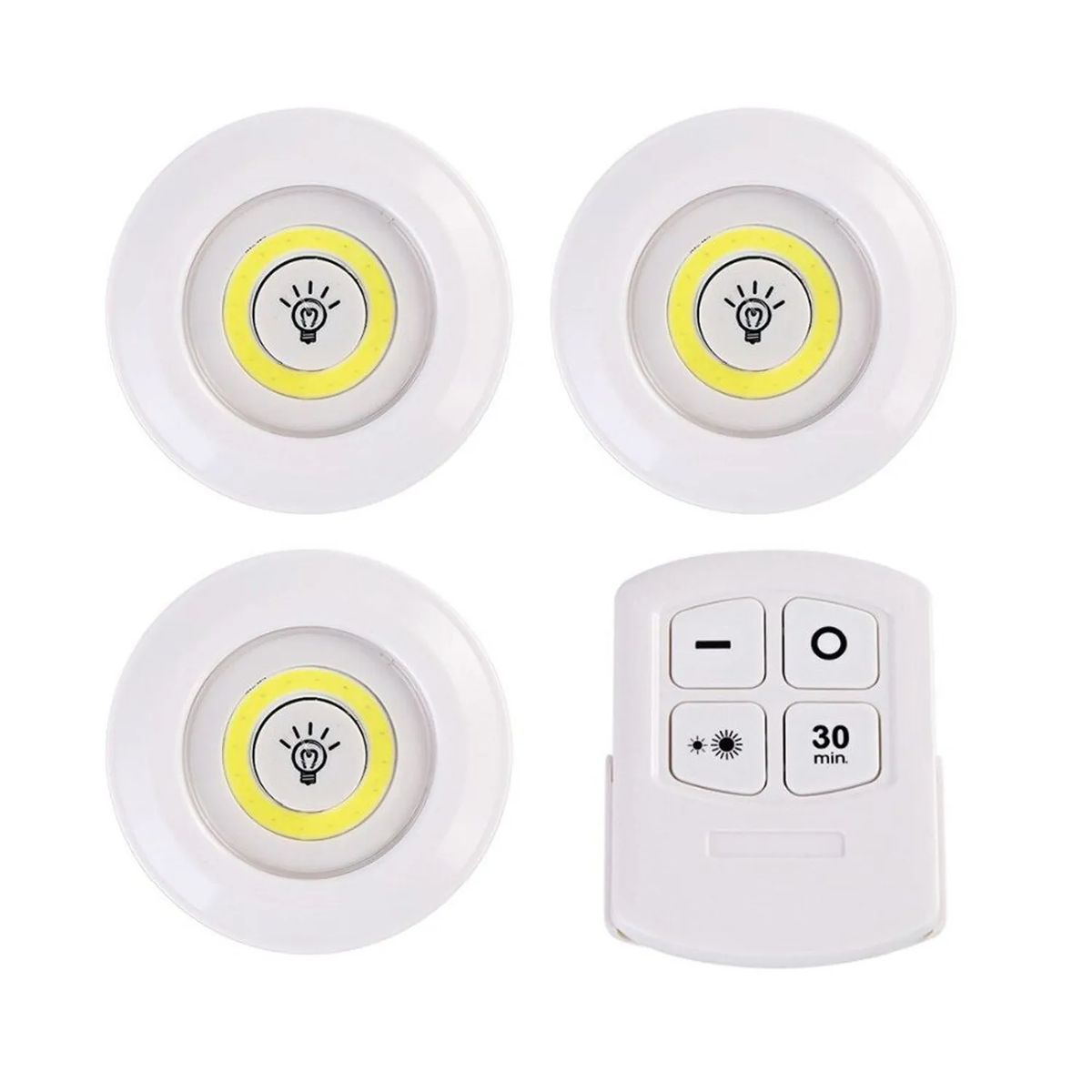 GENERICO - SET 3 FOCOS LED INALAMBRICO CON CONTROL REMOTO