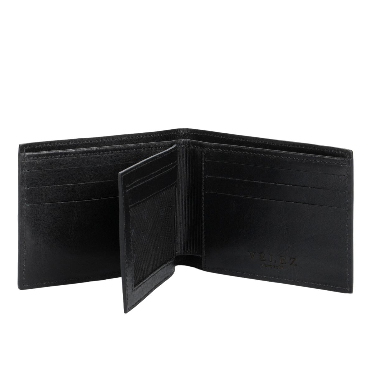 VELEZ - Vélez Billetera Titus De Cuero Hombre Grabado Cruces Negro