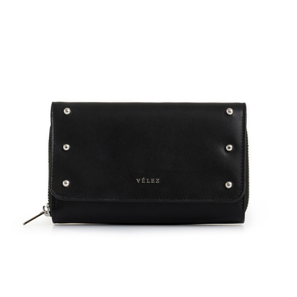 VELEZ - Vélez Billeteria Palma Cuero Folia Mujer Efecto Croco Negro