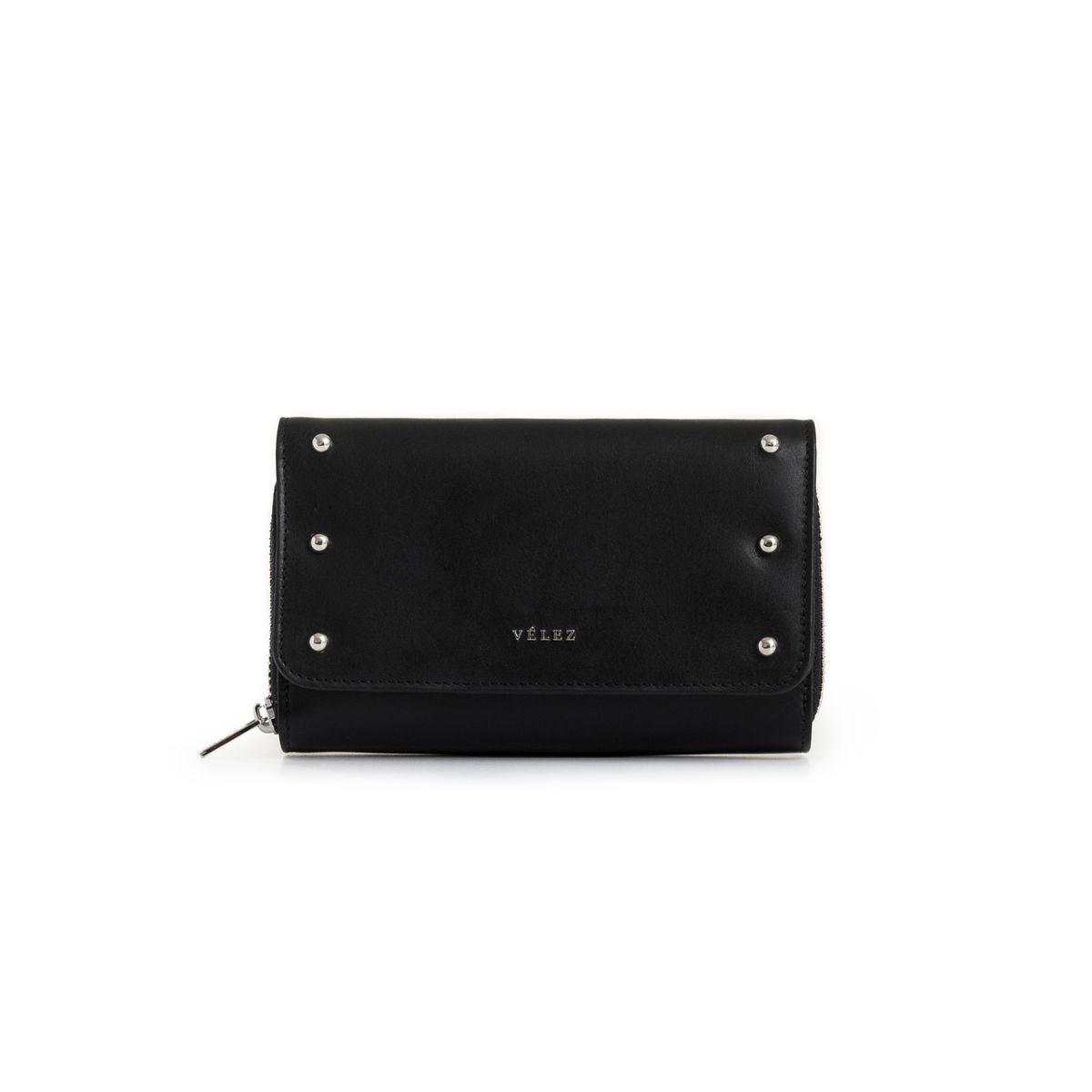 VELEZ - Vélez Billeteria Palma Cuero Folia Mujer Efecto Croco Negro