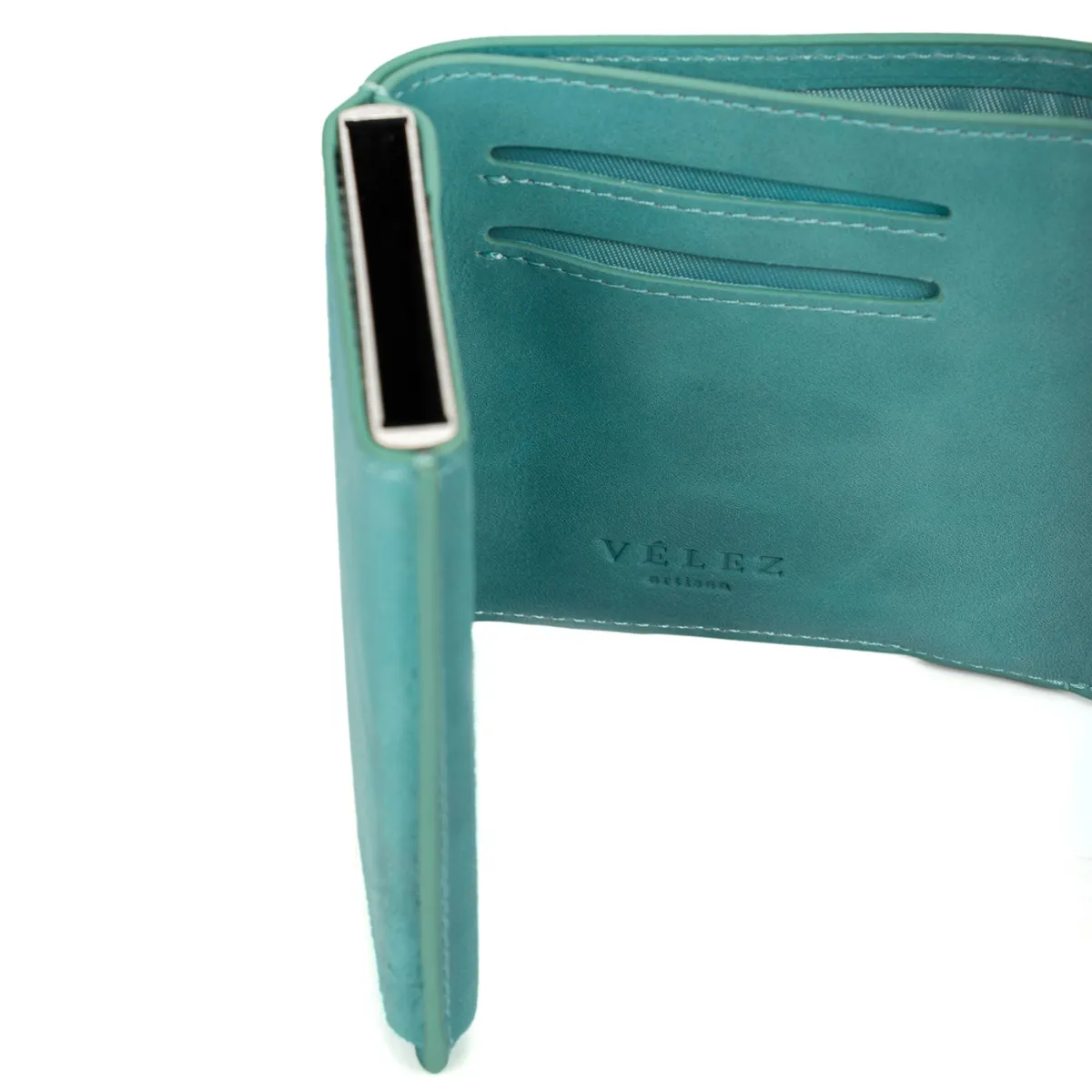VELEZ - Vélez Porta Documentos De Cuero Tecnológico Azul Claro