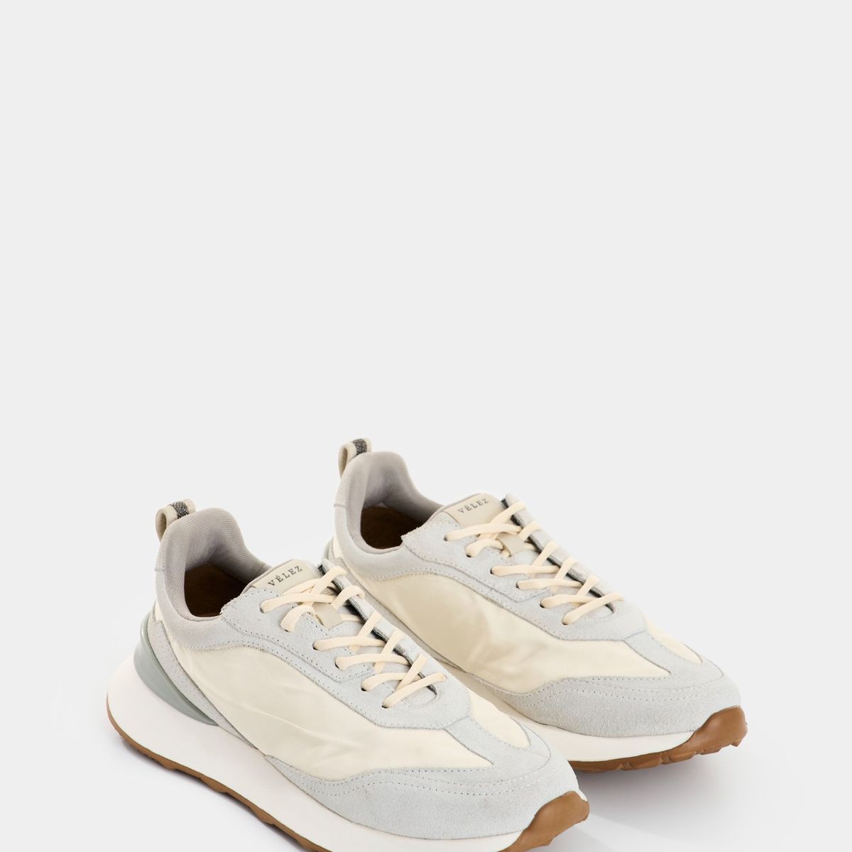 VELEZ - Vélez Zapatillas Elios Cuero Mujer Detalle Millaré Blanco