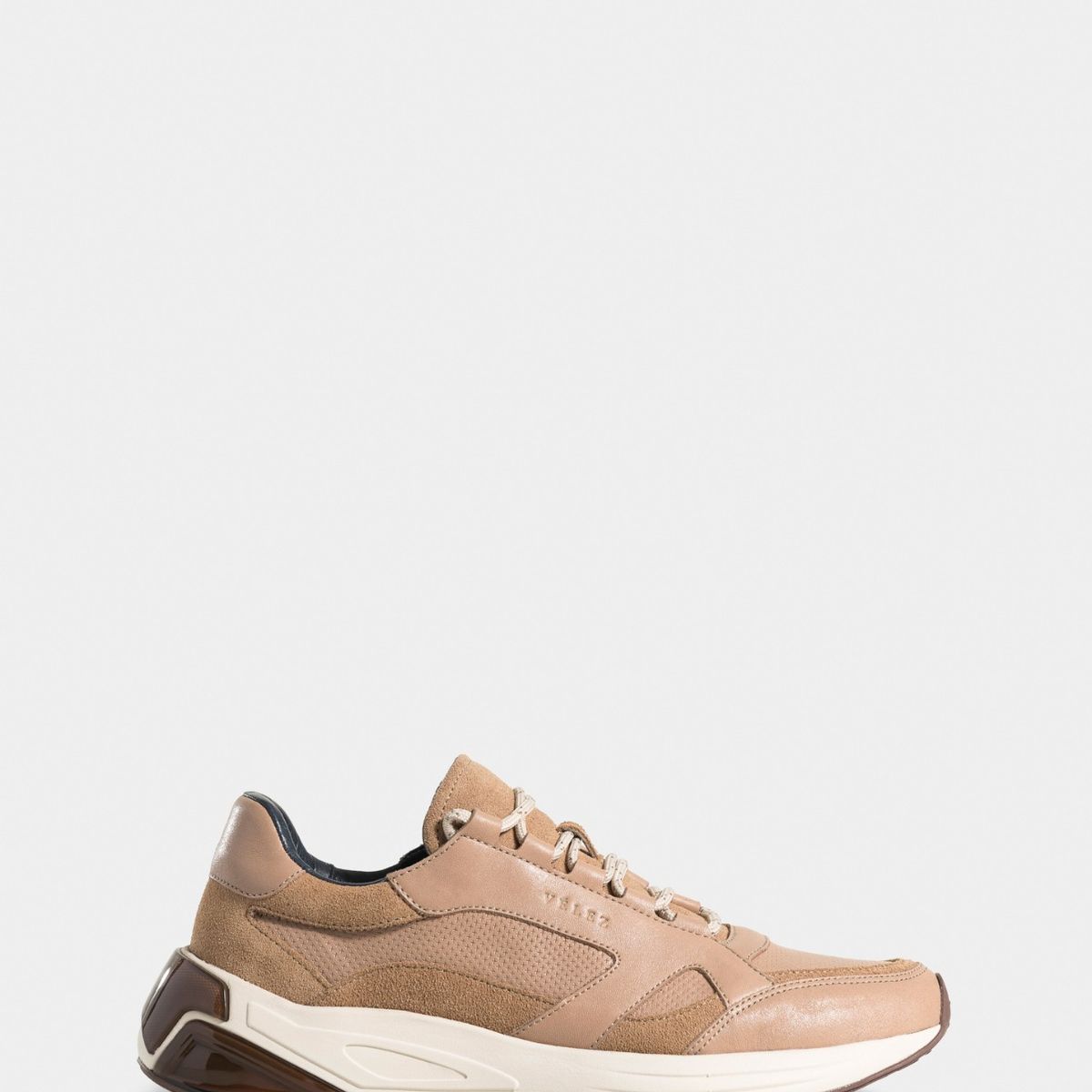 VELEZ - Vélez Zapatillas Bombay Cuero Liso Y Gamuzado Hombre Arena