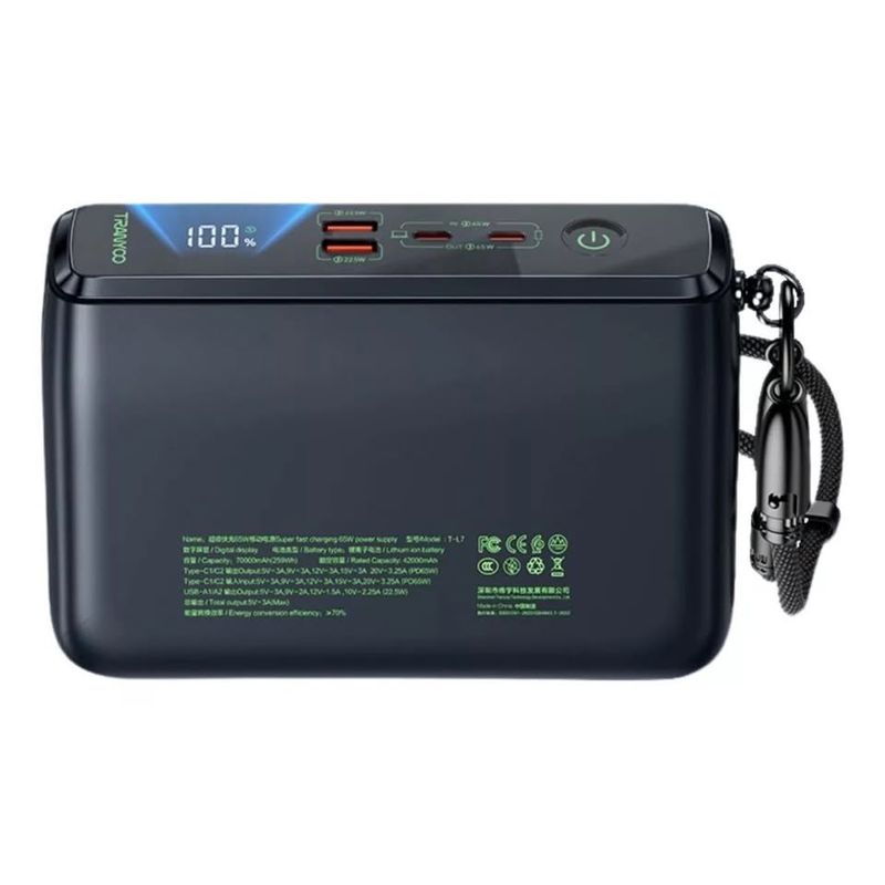 PREMIUM - Power Bank 70.000 Mah Carga Rapida 65w Para Laptop Celular TL7