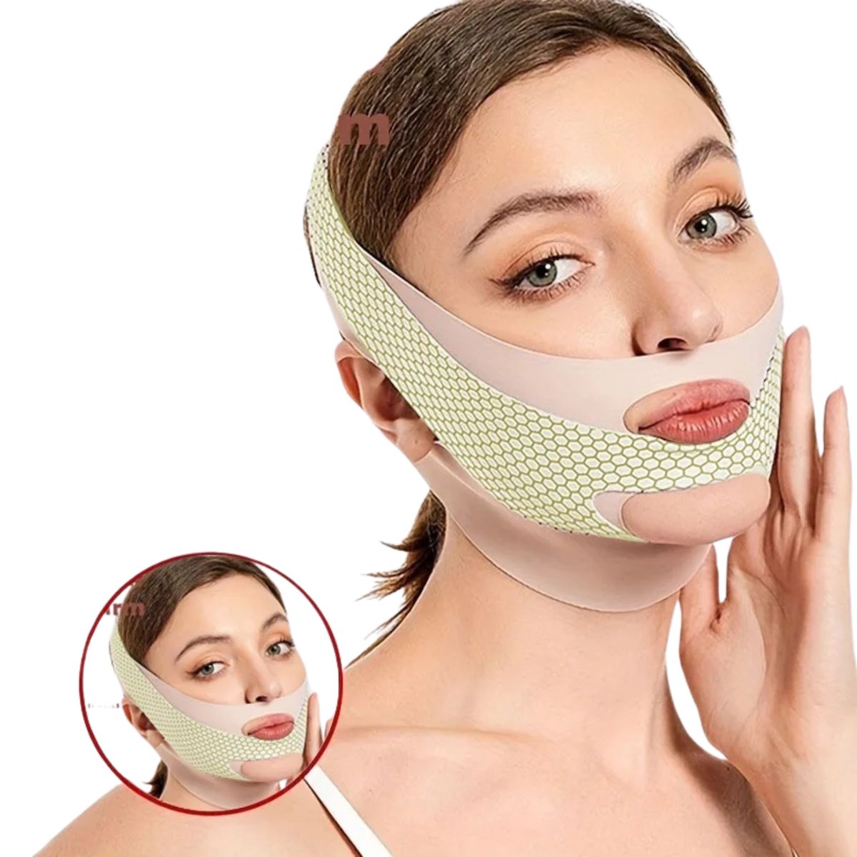 GENERICO - Mentonera Faja Facial delgada doble ajuste Fina Naso Labial