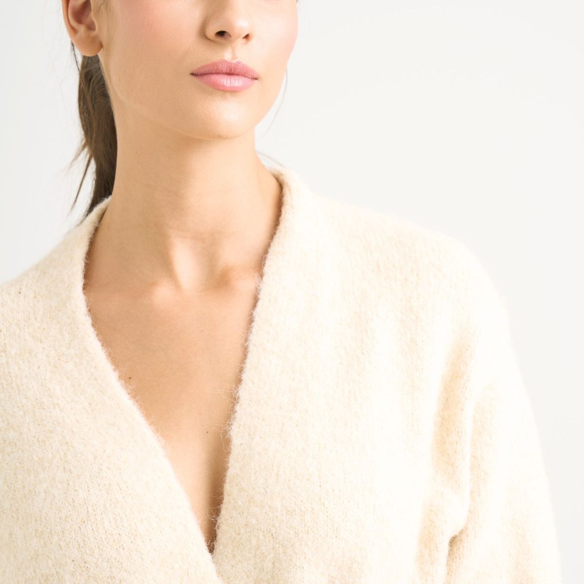 VELEZ - Vélez Cardigan Caval Tejido Mujer Abertura Costados Crema