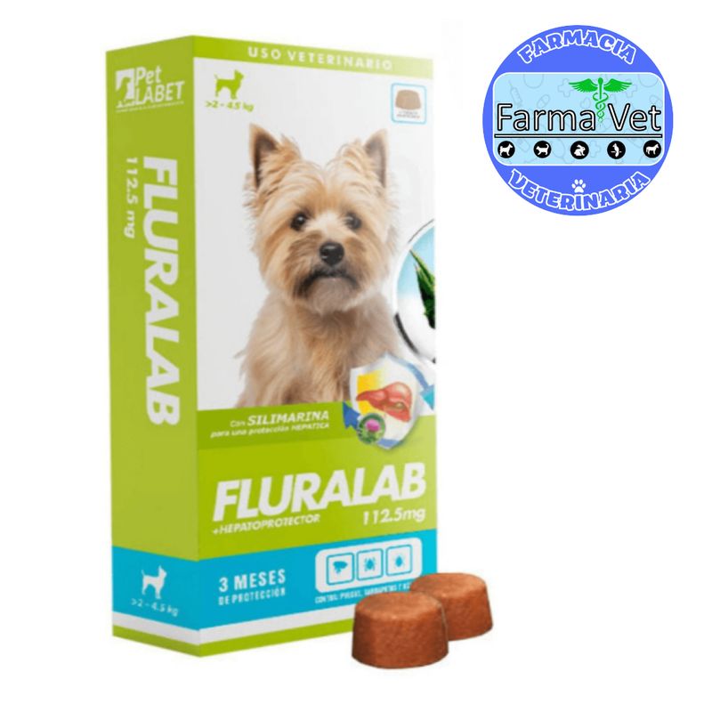 GENERICO - FLURALAB 2 a 4.5KG (3 MESES) Antipulga con hepatoprotector