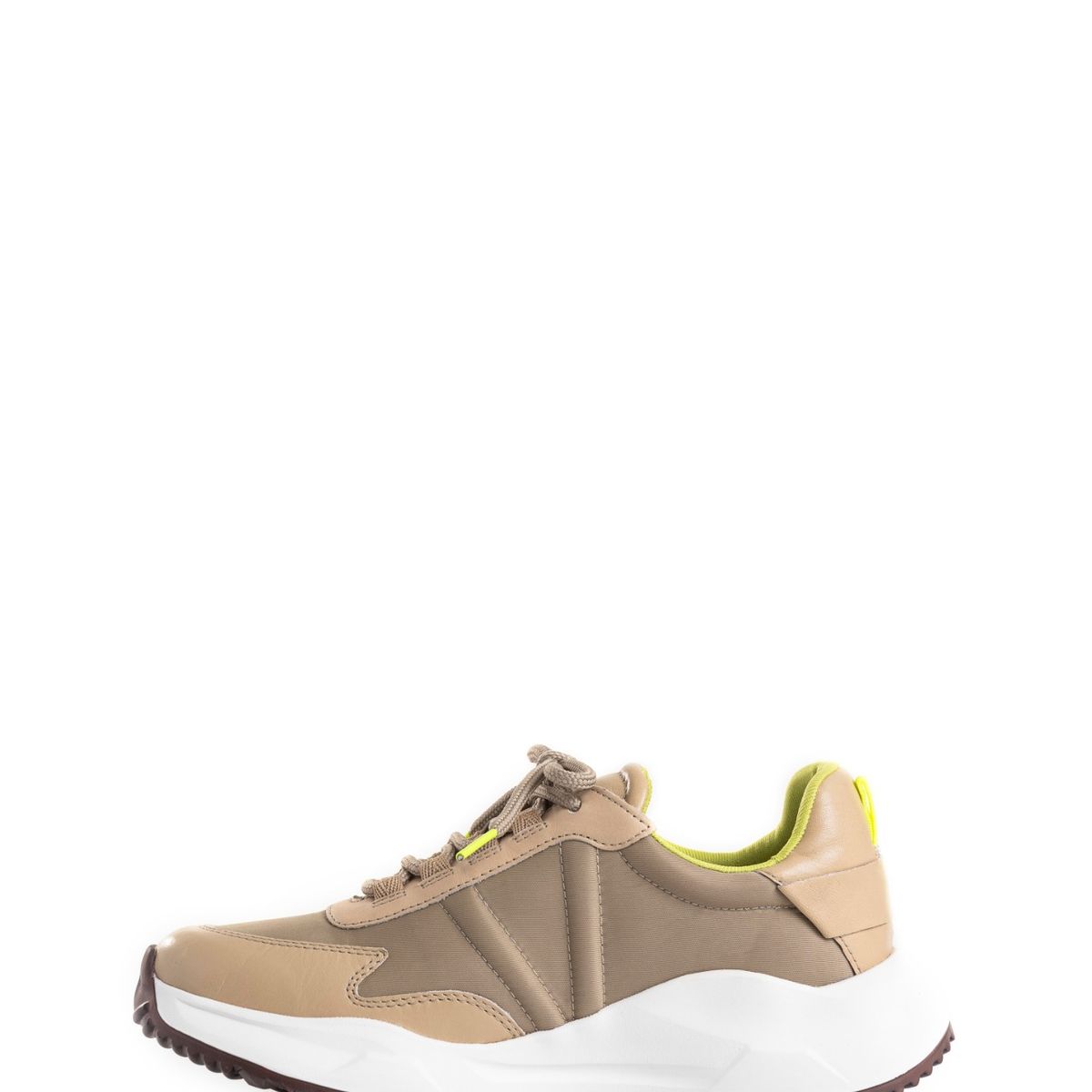 VELEZ - Vélez Zapatillas Viena Cuero Mujer Detalle Neón Arena