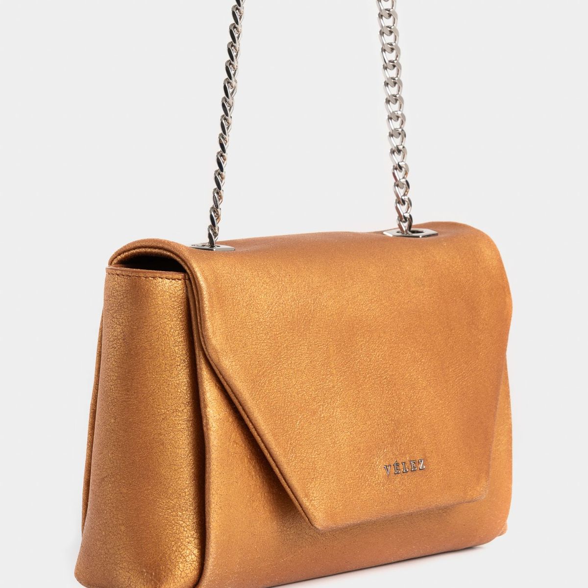 VELEZ - Vélez Cartera Bowling Lili De Cuero Mujer Perlado Oro Dorado