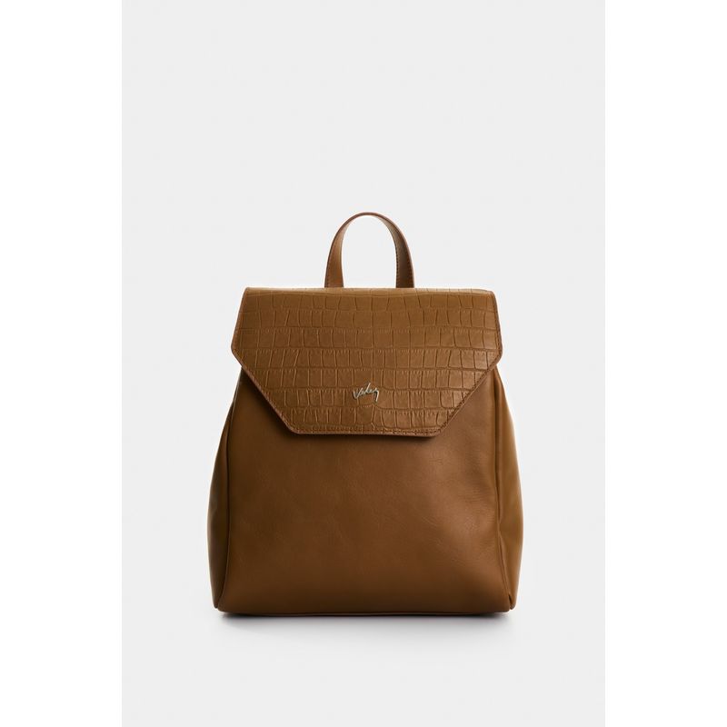 VELEZ - Vélez Mochila Rosario De Cuero Mujer Corte Hexagonal Miel