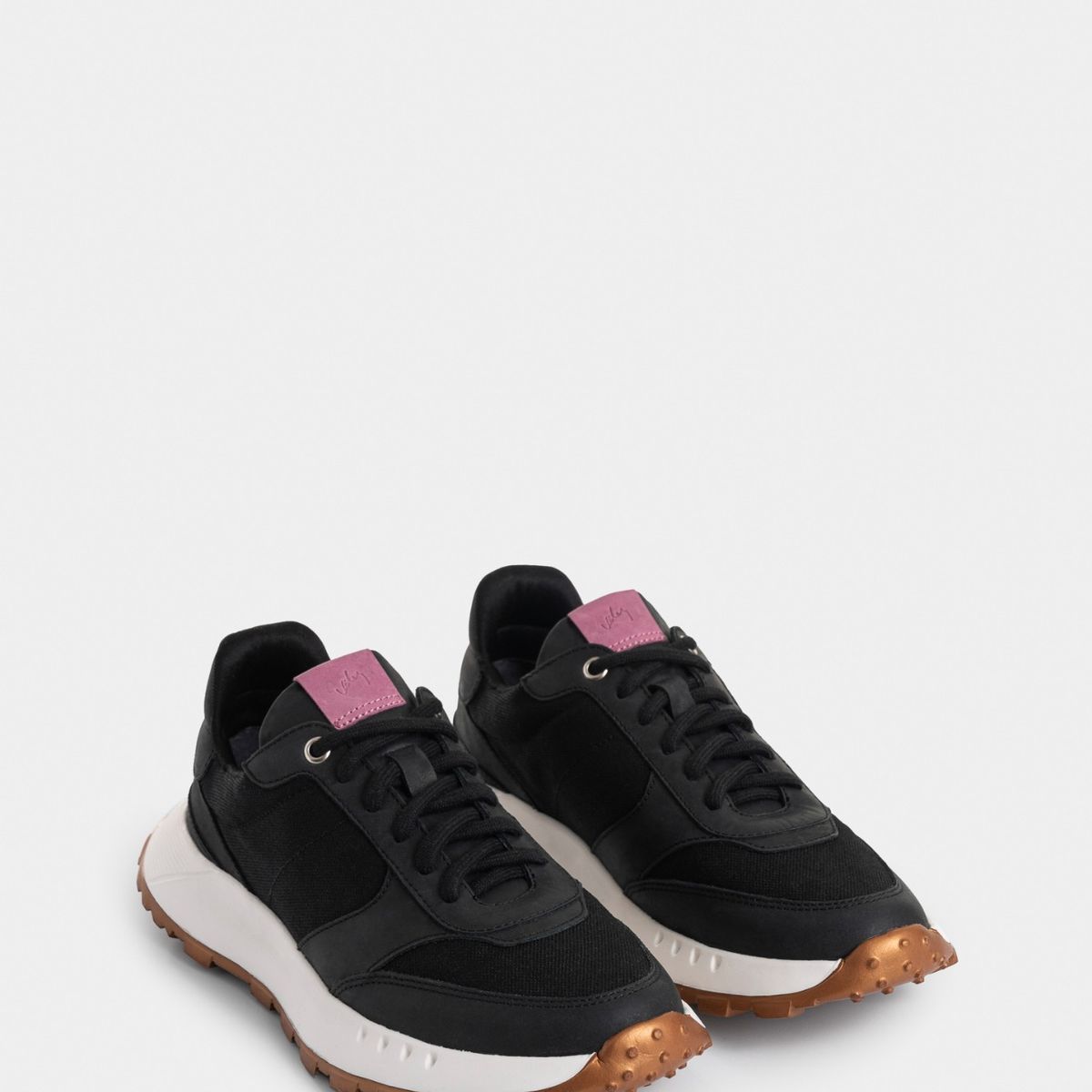VELEZ - Vélez Zapatillas Ocaso Cuero Y Lona Mujer Deportiva Negro