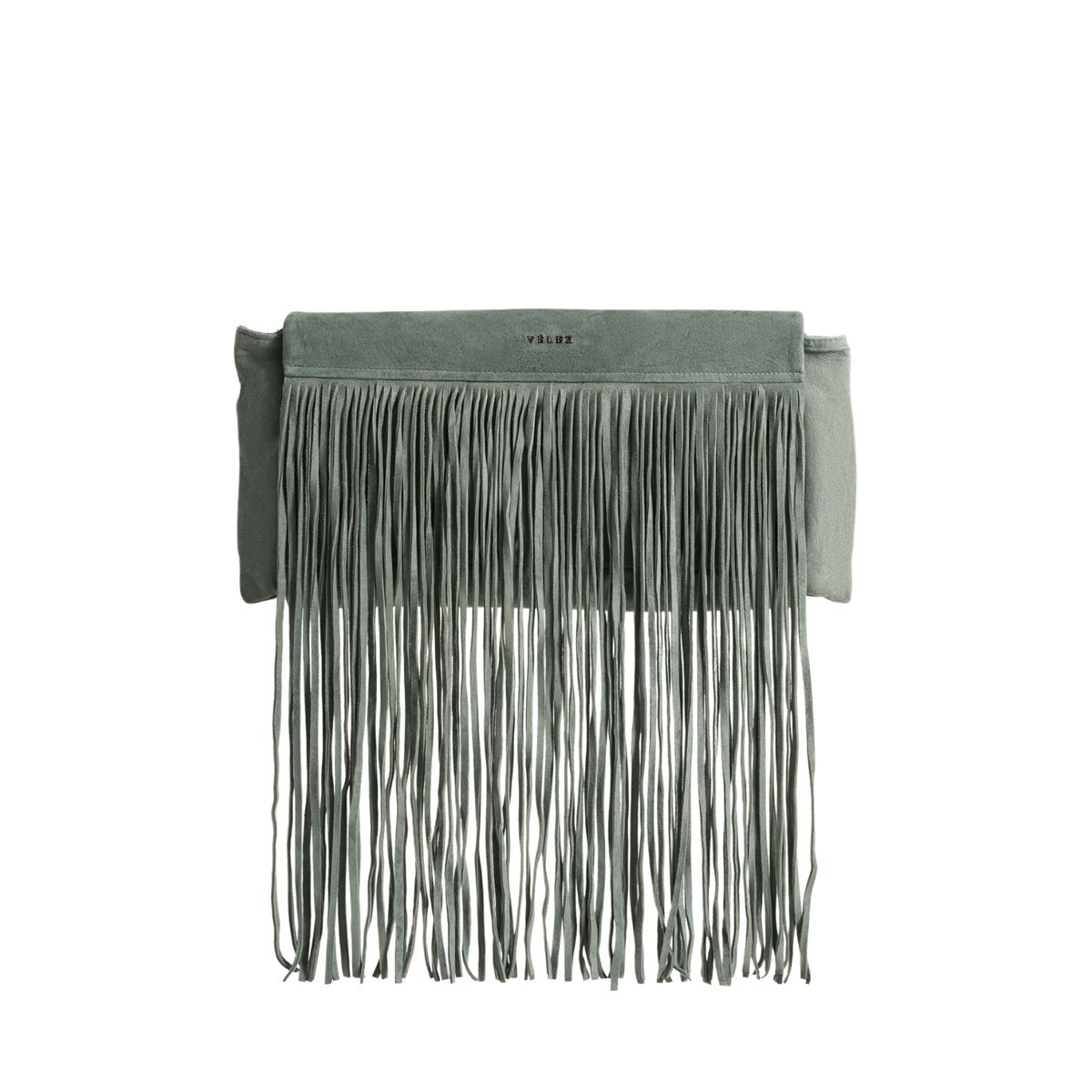 VELEZ - Vélez Morral Cerezo De Cuero Gamuza Mujer Flecos Agua Marina