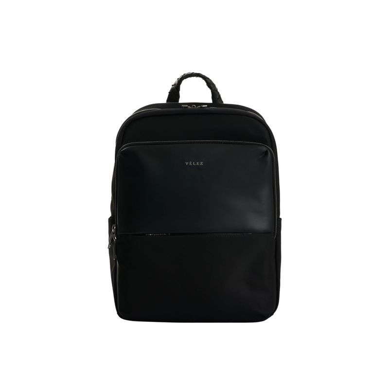 VELEZ - Vélez Mochila Marfilo Cuero Mujer Manija Trenzada Negro