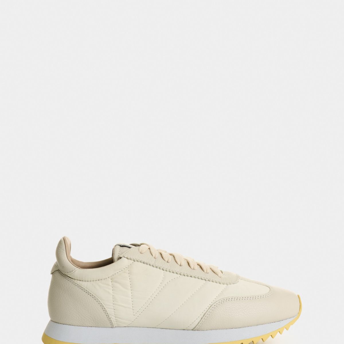 VELEZ - Vélez Zapatillas Orión De Lona Y Cuero Mujer Blanco