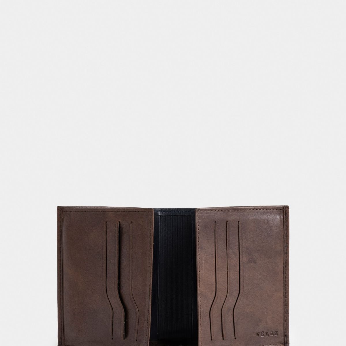 VELEZ - Vélez Billetera De Cuero Vertical Cafe
