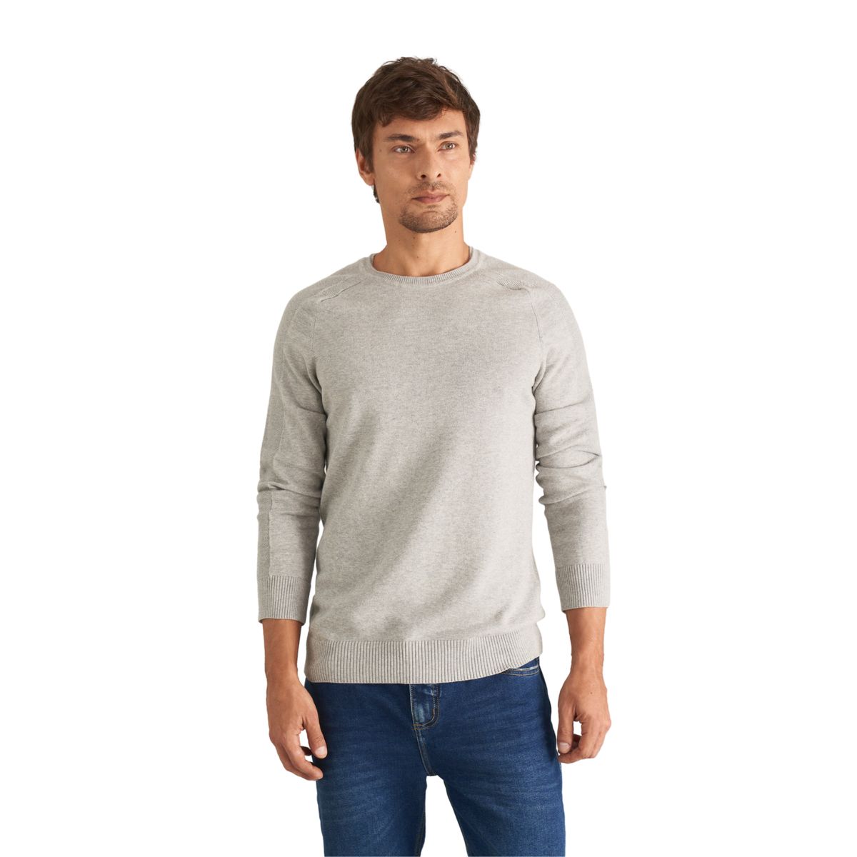 VELEZ - Vélez Sweater Tejido En Algodón Hombre Manga Ranglan Gris