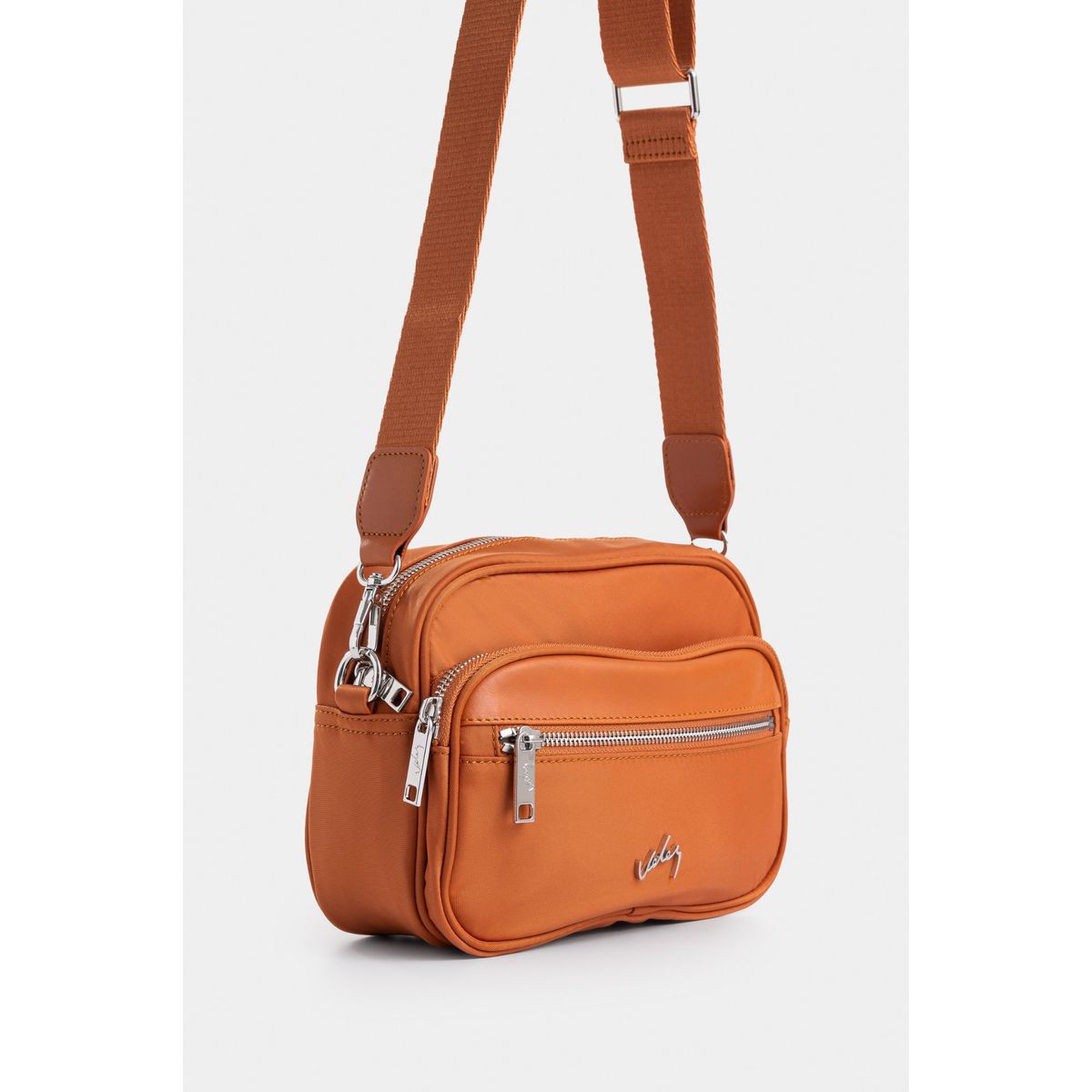 VELEZ - Vélez Morral Camelia En Lona Para Mujer Detalle Cuero Miel