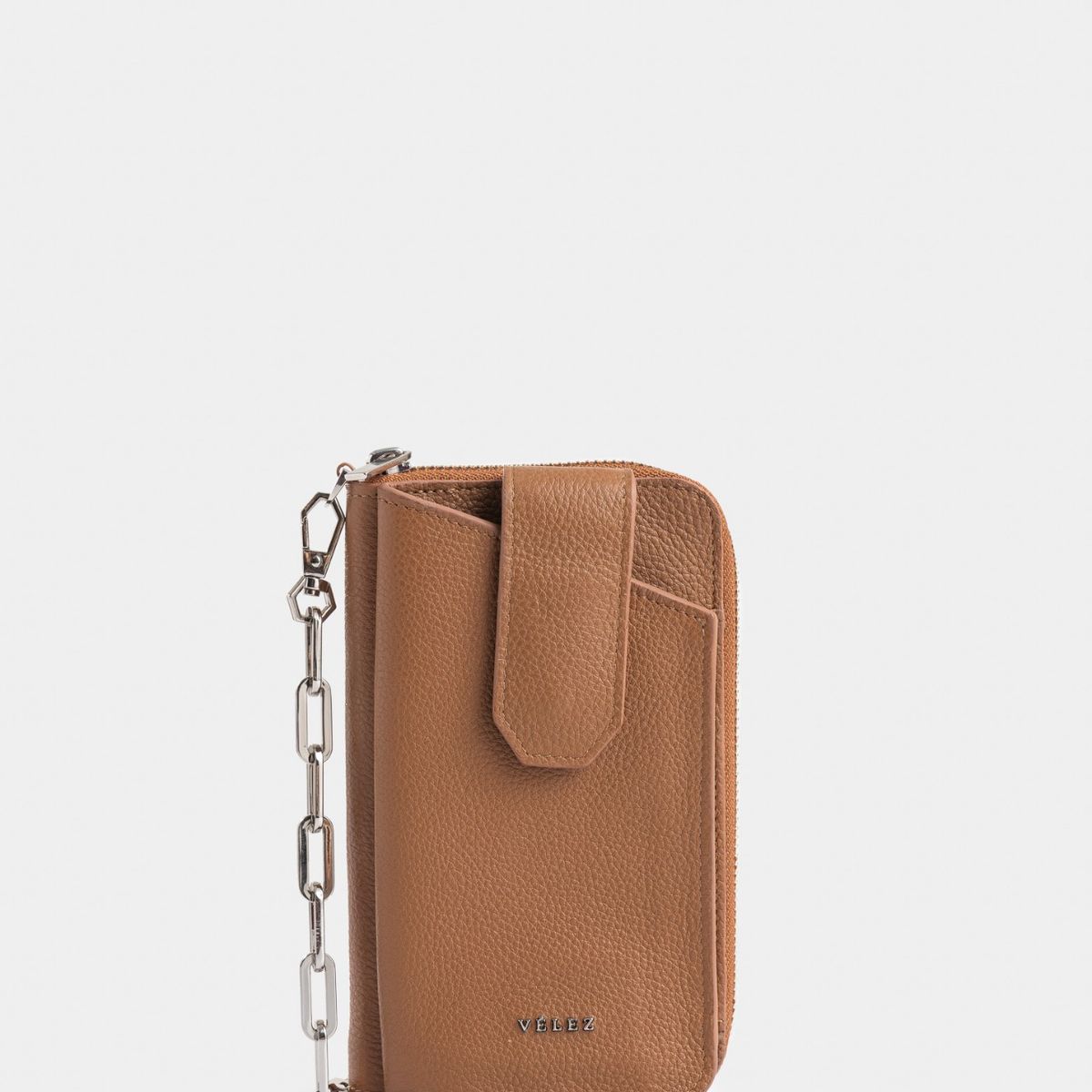 VELEZ - Vélez Porta Chequera Ibiza Cuero Mujer Cadena Removible Miel