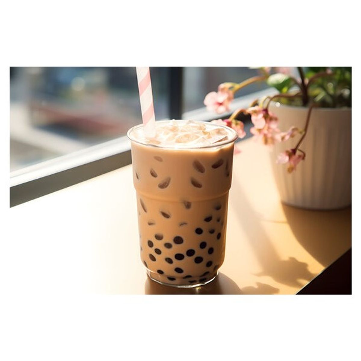 GENERICO - Pack Bubble Tea 3u Te Negro Perlas de Tapioca Negro y Blanco