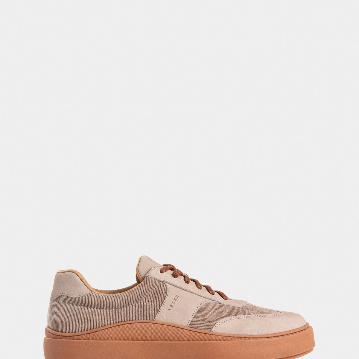VELEZ - Vélez Zapatillas Clima En Corduroy Y Cuero Hombre Arena