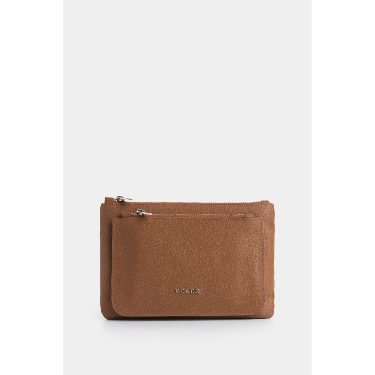 VELEZ - Vélez Neceser Arándano De Cuero Mujer Doble Bolsillo Miel