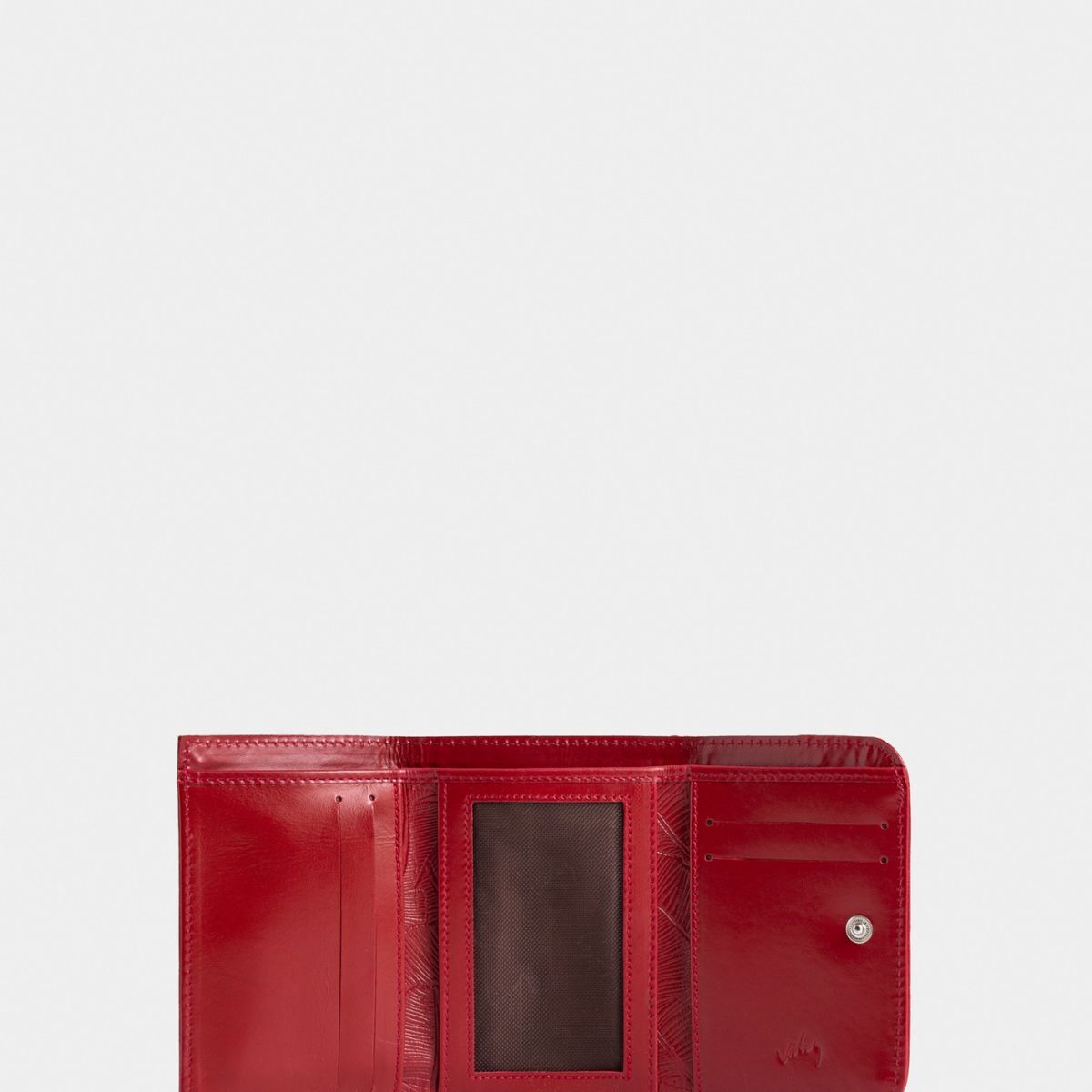 VELEZ - Vélez Billetera Colory Cuero Mujer Placa Palmeras Rojo