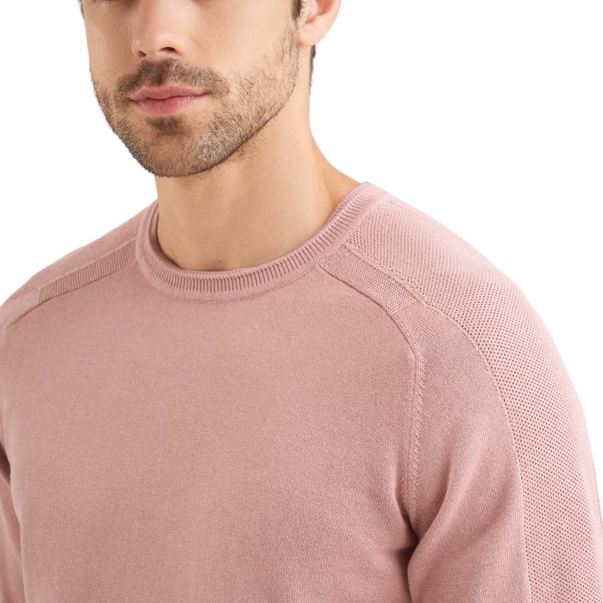 VELEZ - Vélez Sweater Tejido En Algodón Hombre Manga Ranglan Rosado