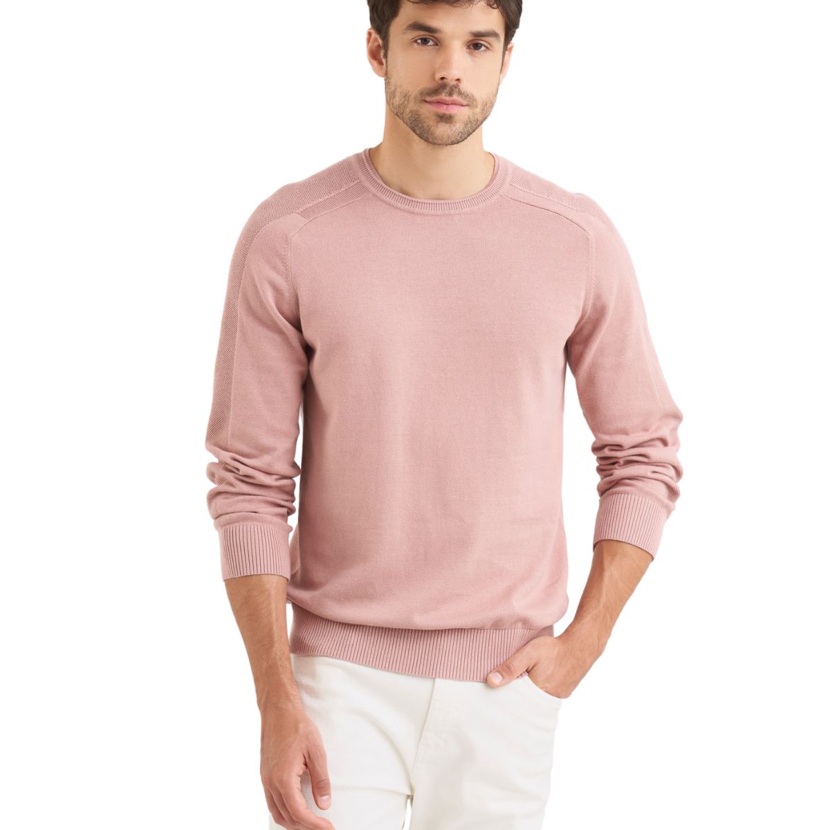 VELEZ - Vélez Sweater Tejido En Algodón Hombre Manga Ranglan Rosado