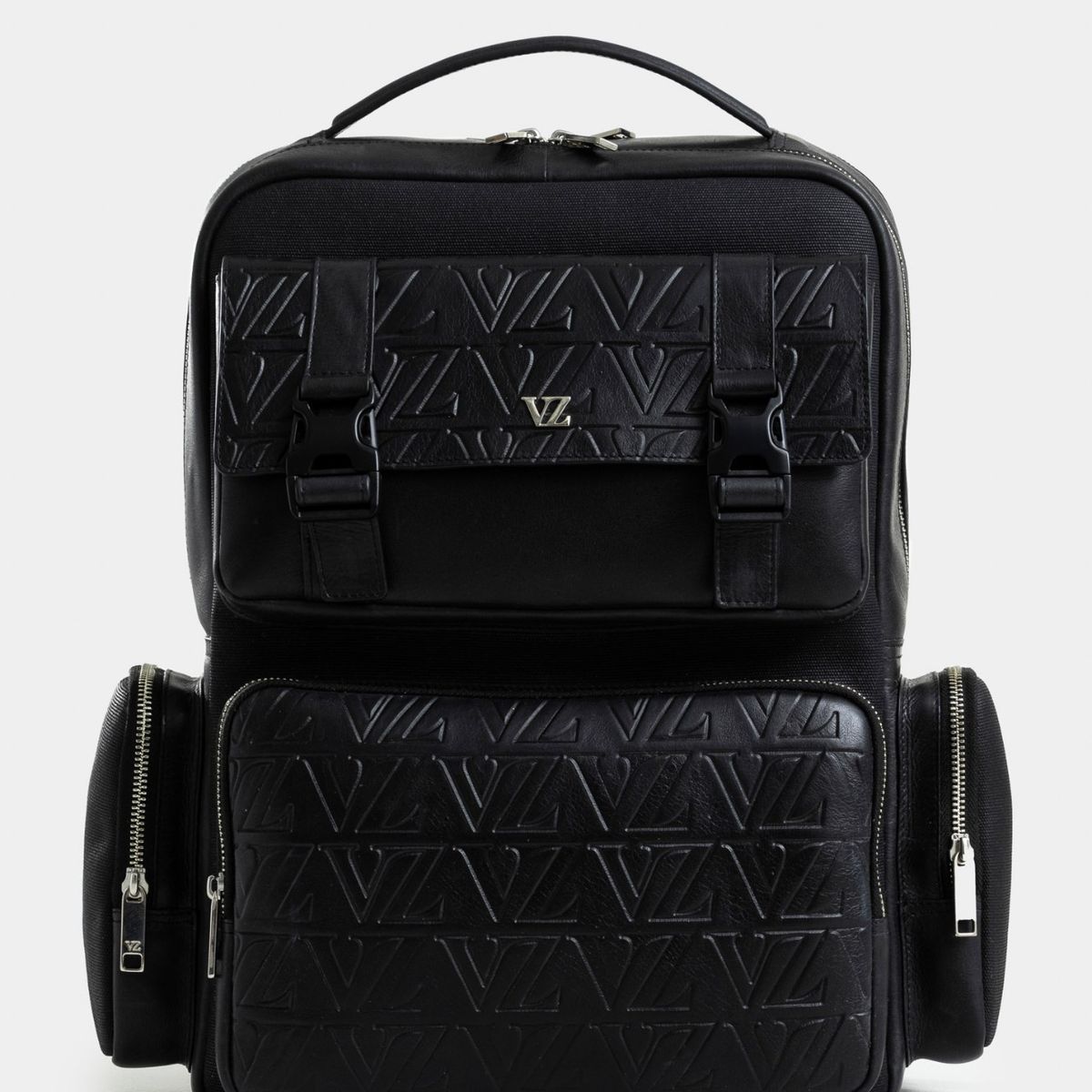 VELEZ - Vélez Mochila Print De Cuero Y Lona Hombre Monogram Negro