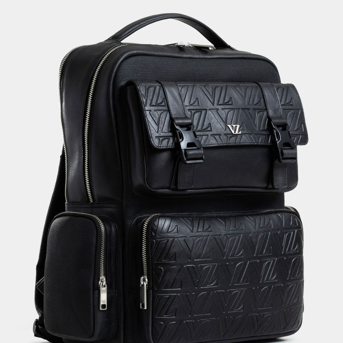 VELEZ - Vélez Mochila Print De Cuero Y Lona Hombre Monogram Negro