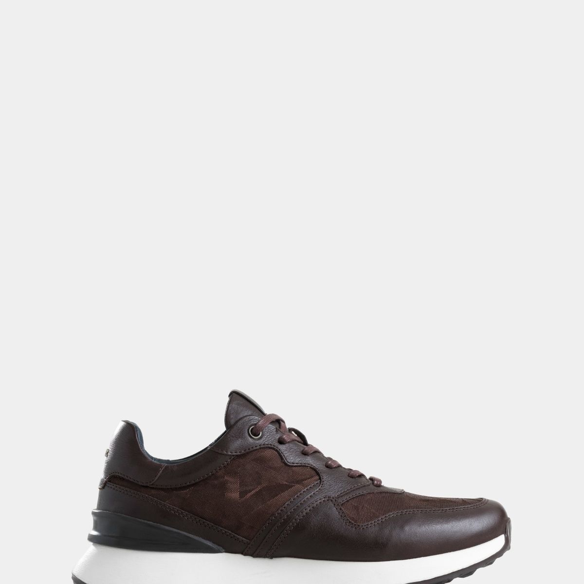 VELEZ - Vélez Zapatillas Garda Cuero Hombre Detalles Jacquar Café