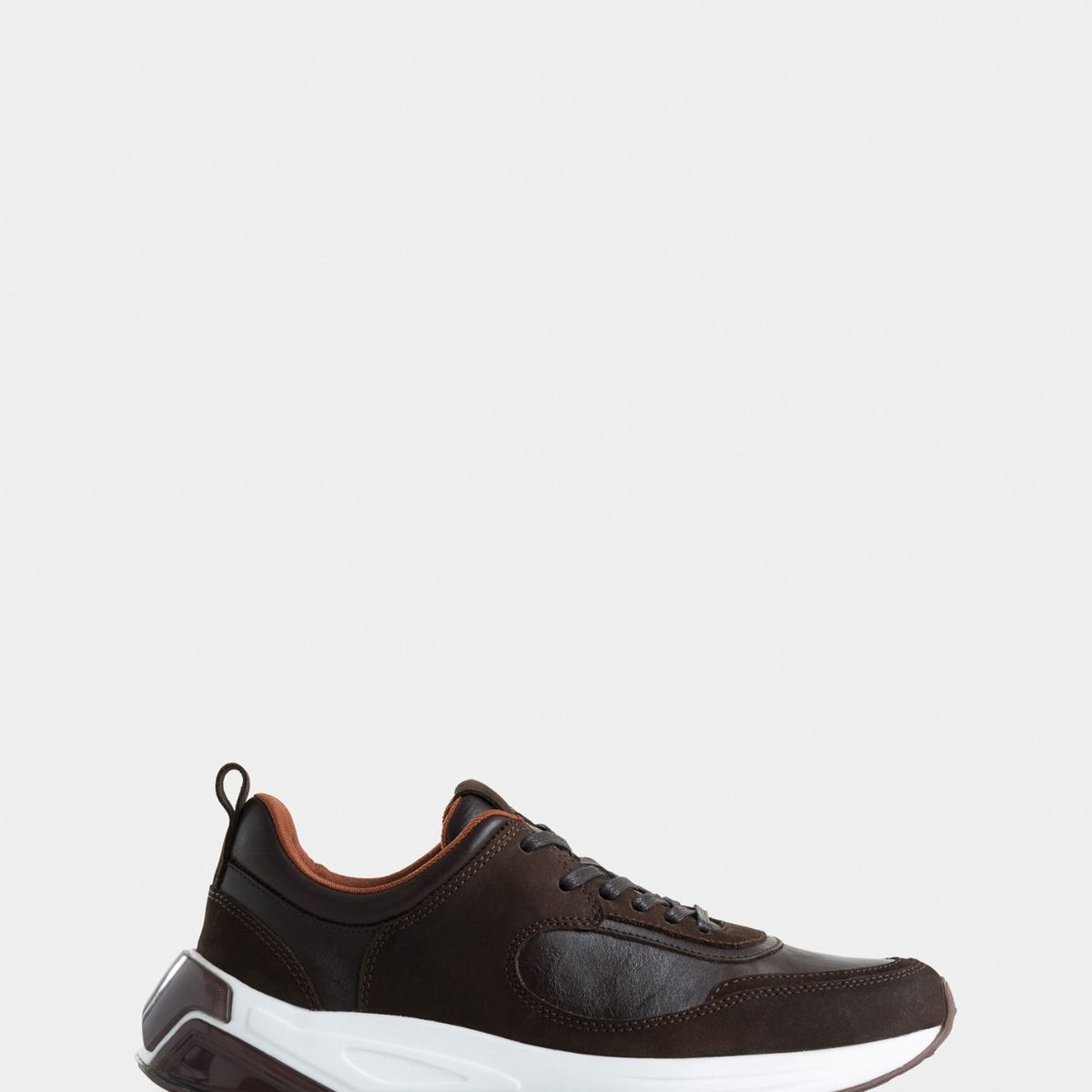 VELEZ - Vélez Zapatillas Volga De Cuero Hombre Cortes Gamuza Café