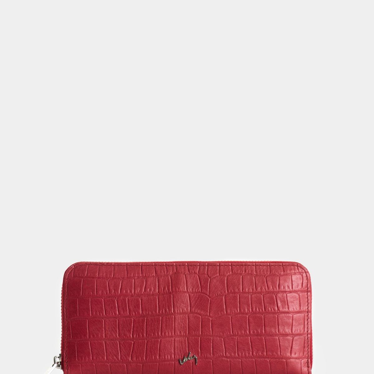 VELEZ - Vélez Porta Chequera Tulia De Cuero Mujer Con Grabado Rojo