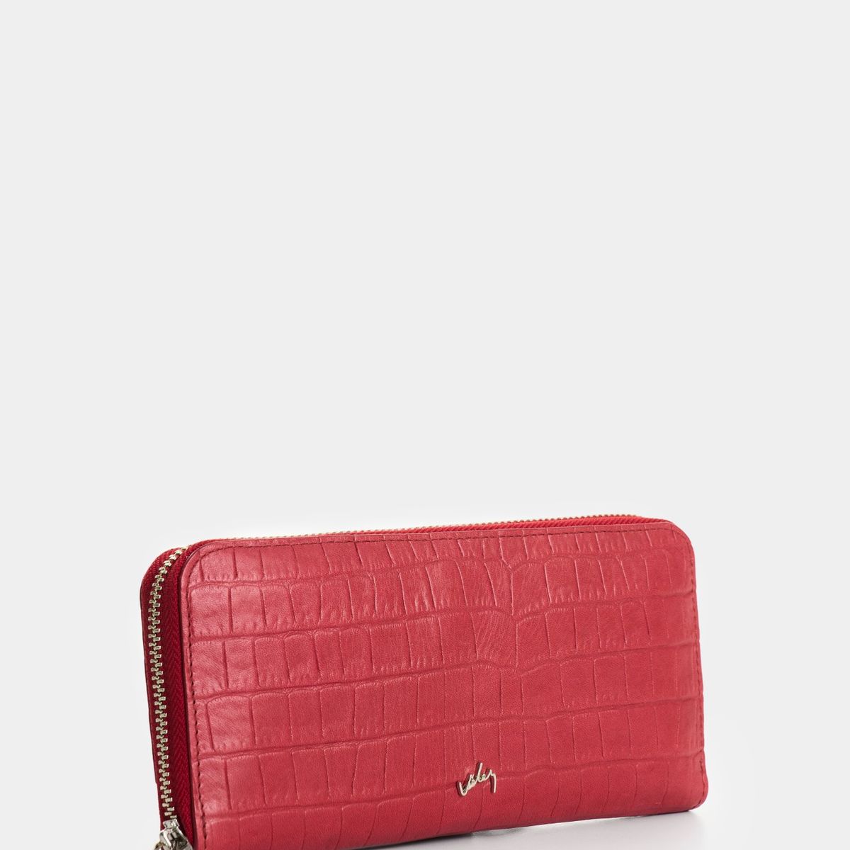 VELEZ - Vélez Porta Chequera Tulia De Cuero Mujer Con Grabado Rojo