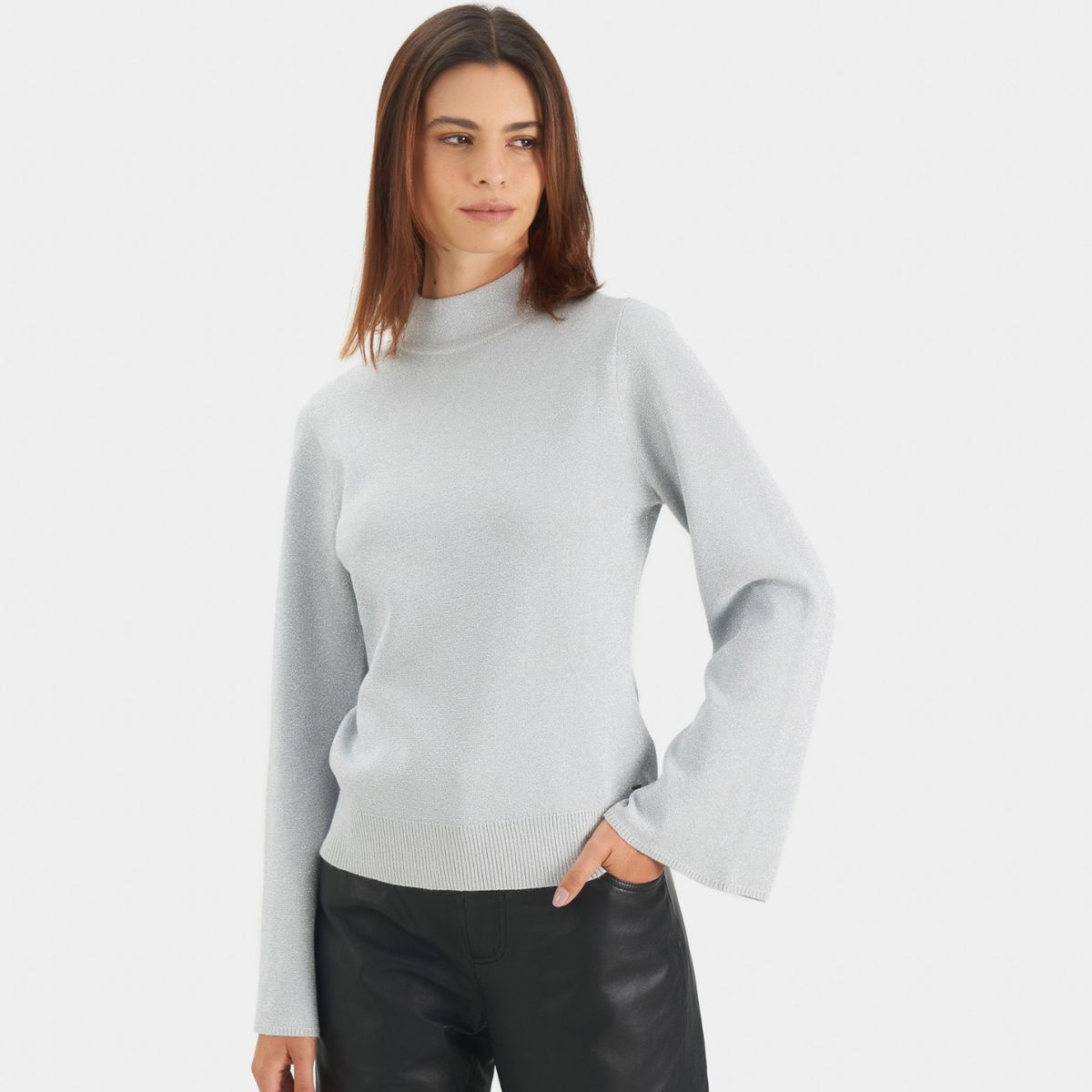 VELEZ - Vélez Sweater Misolis Tejido Para Mujer Hilos Lurex Plata