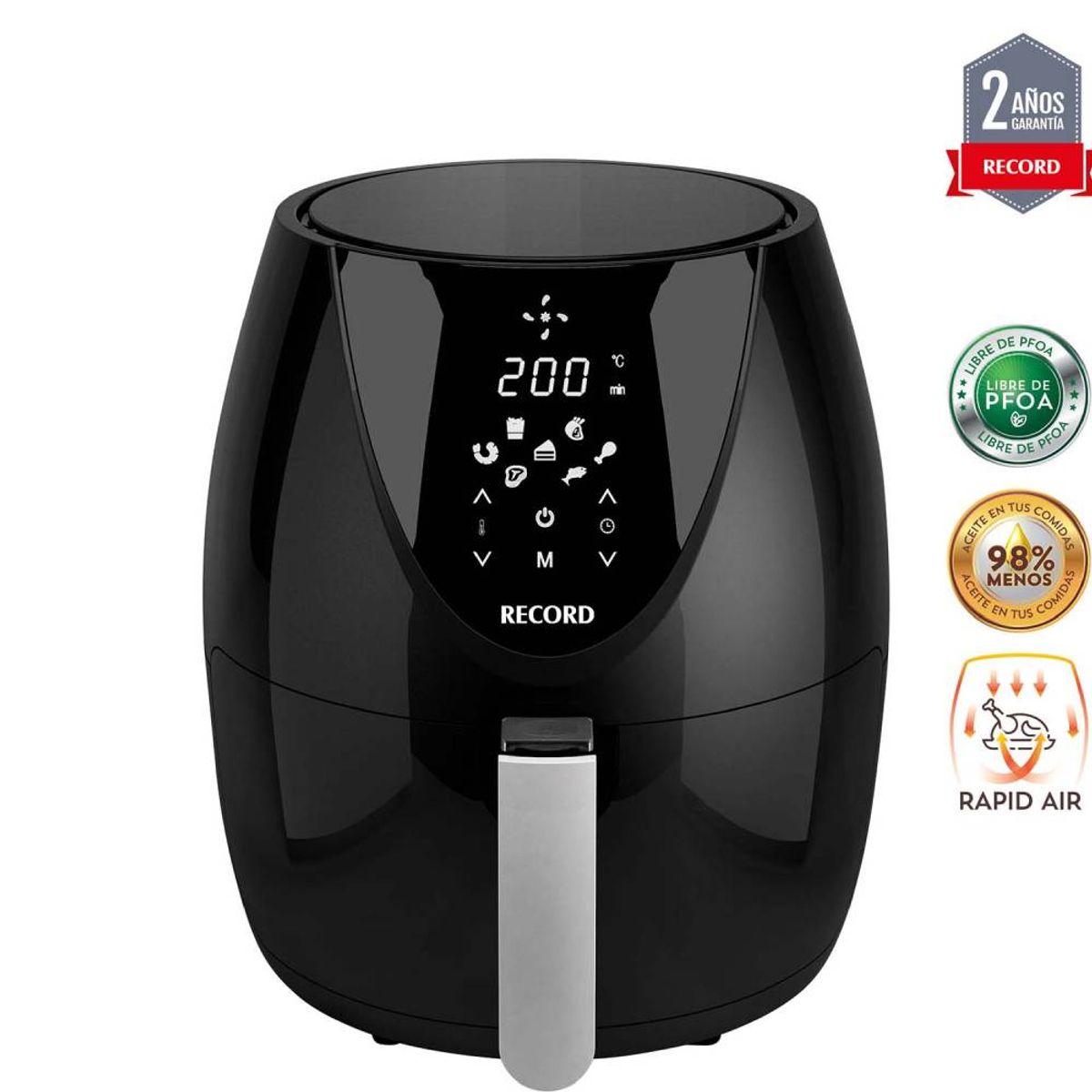 RECORD - Freidora de Aire 37L Negra