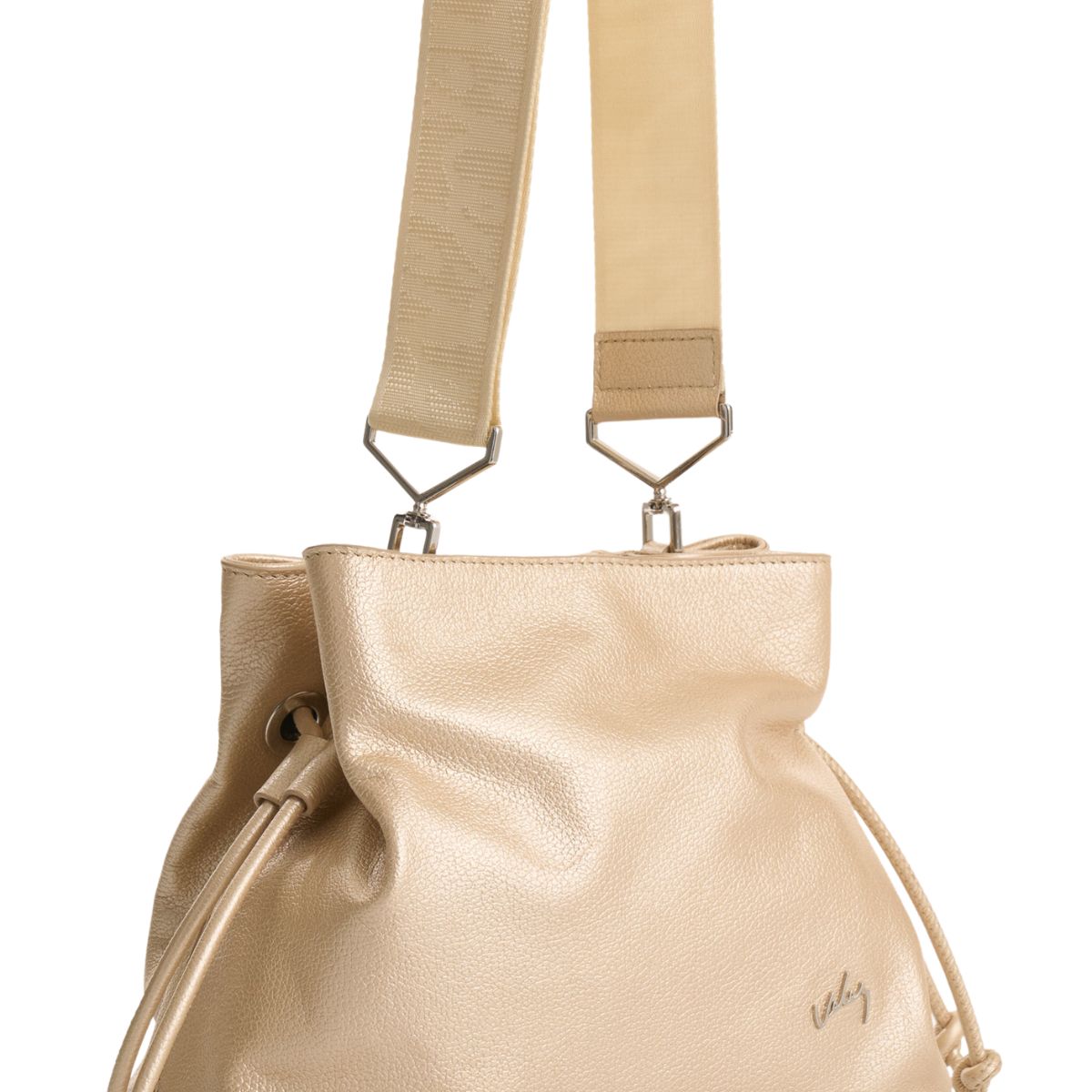 VELEZ - Vélez Bandolera Goji De Cuero Mujer Detalle Grabado Dorado