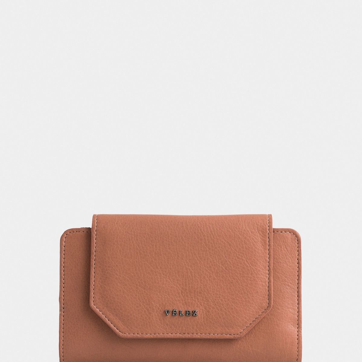 VELEZ - Vélez Billetera Bravo De Cuero Mujer Corte Hexagonal Rosado