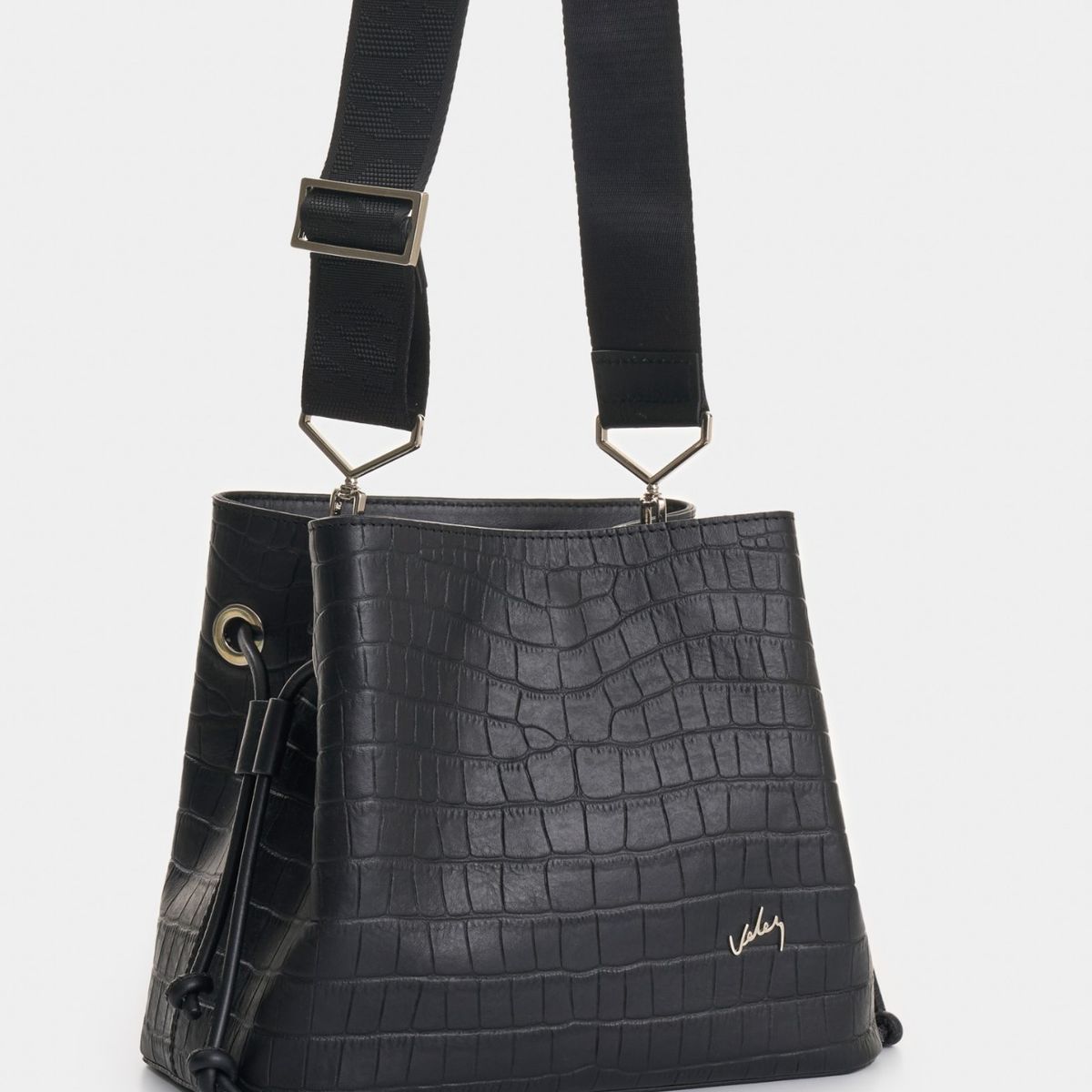 VELEZ - Vélez Bandolera Goji De Cuero Mujer Detalle Grabado Negro