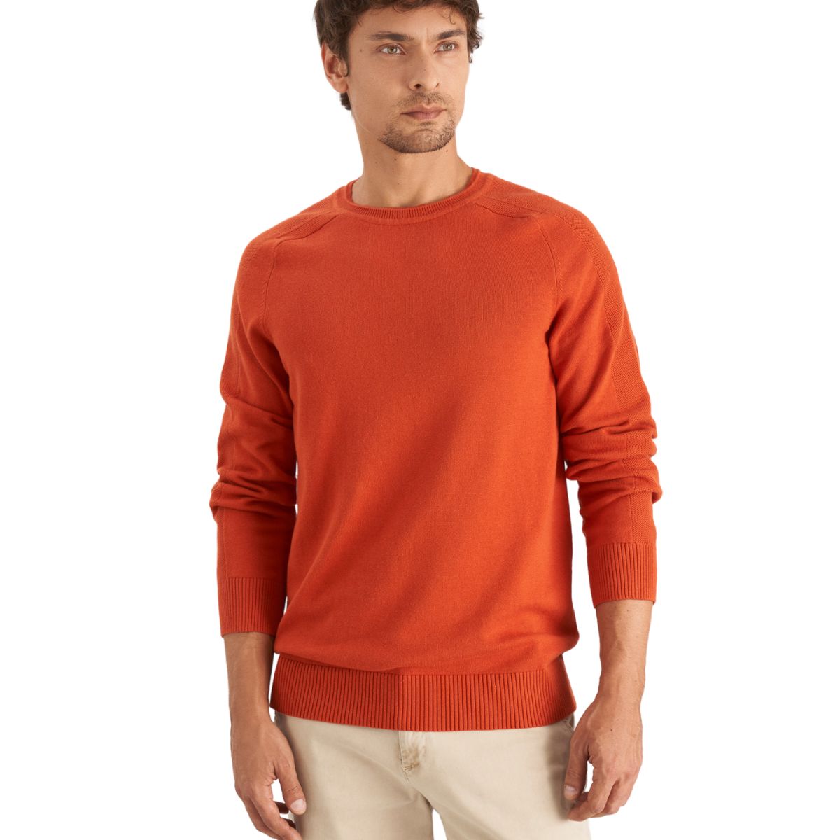 VELEZ - Vélez Sweater Tejido En Algodón Hombre Manga Ranglan Brandy