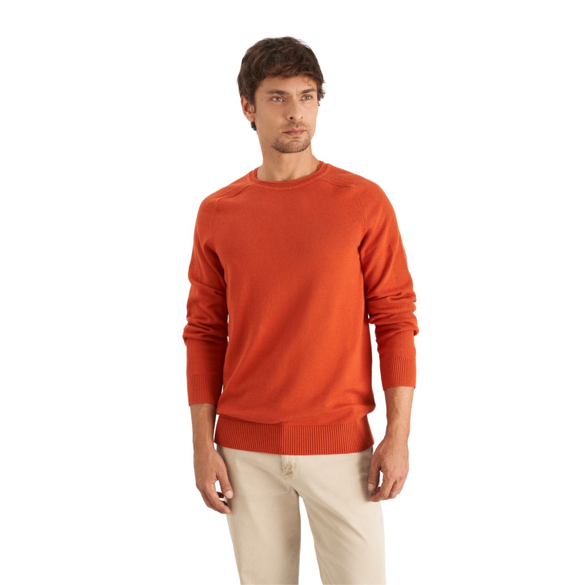 VELEZ - Vélez Sweater Tejido En Algodón Hombre Manga Ranglan Brandy