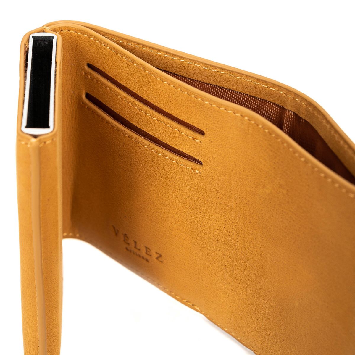 VELEZ - Vélez Porta Documentos De Cuero Miniwallet Mostaza