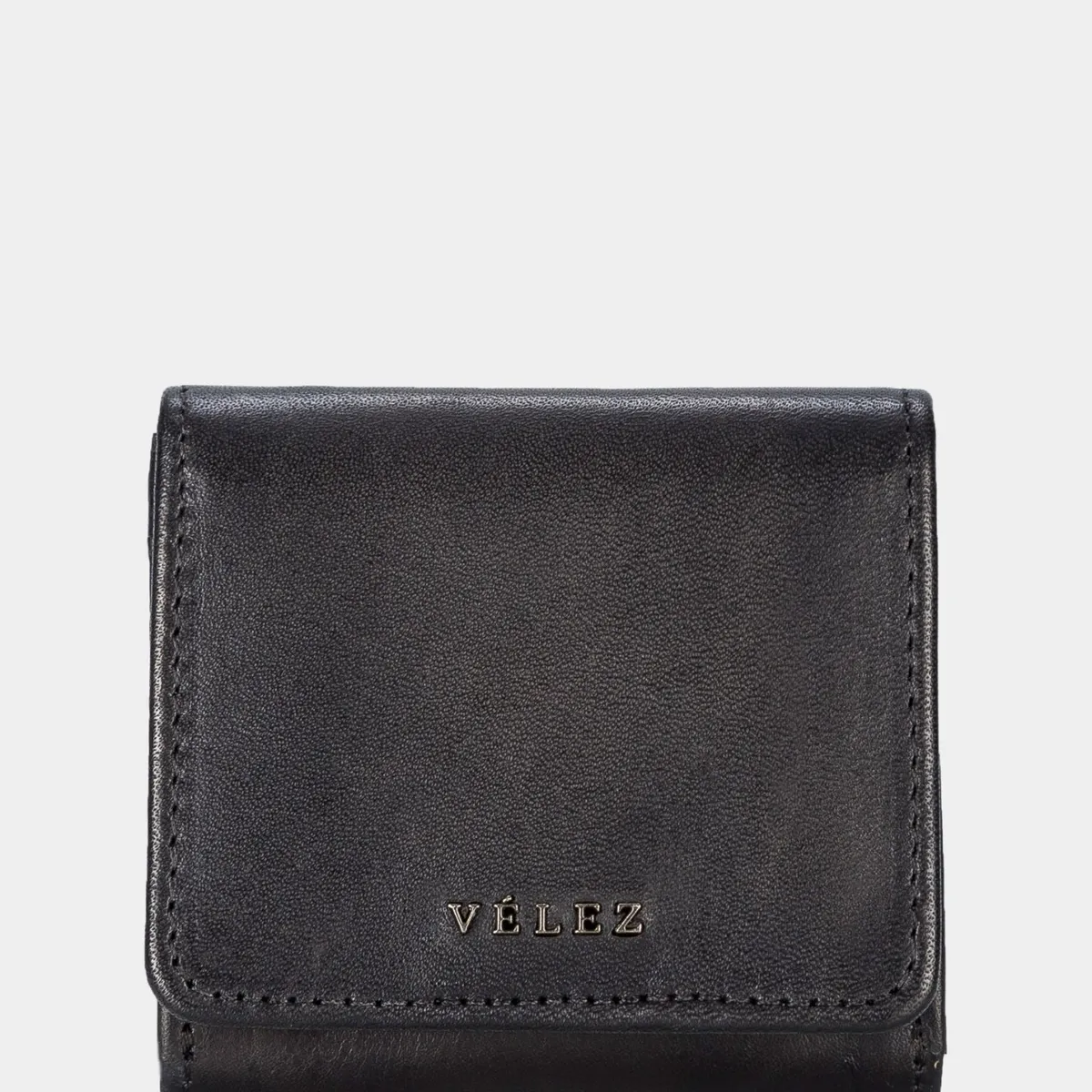 VELEZ - Vélez Monedero Rústico De Cuero Hombre Con Pasador Negro
