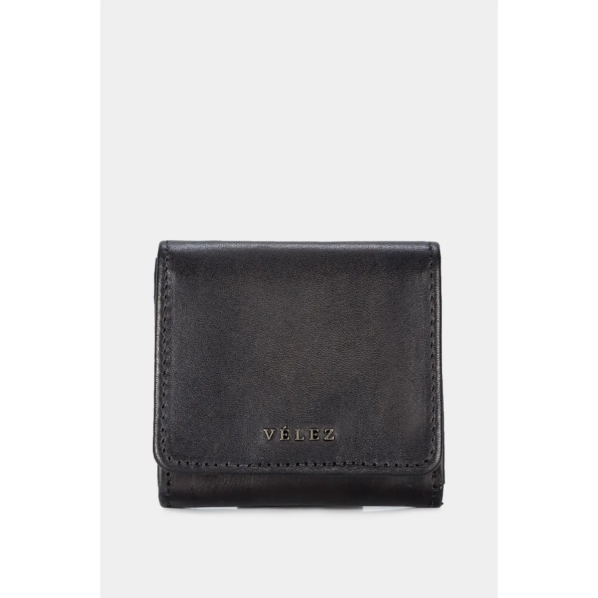 VELEZ - Vélez Monedero Rústico De Cuero Hombre Con Pasador Negro