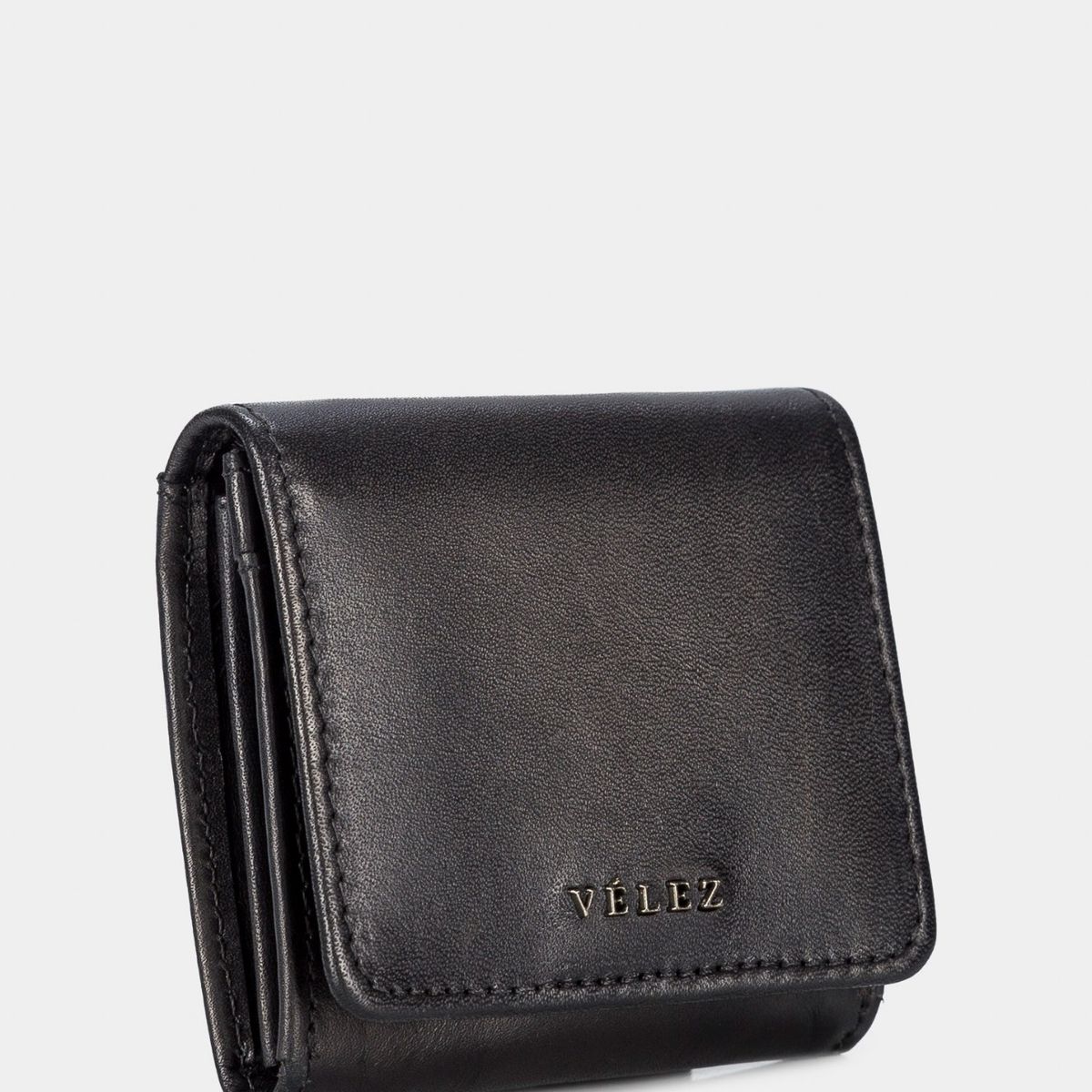 VELEZ - Vélez Monedero Rústico De Cuero Hombre Con Pasador Negro