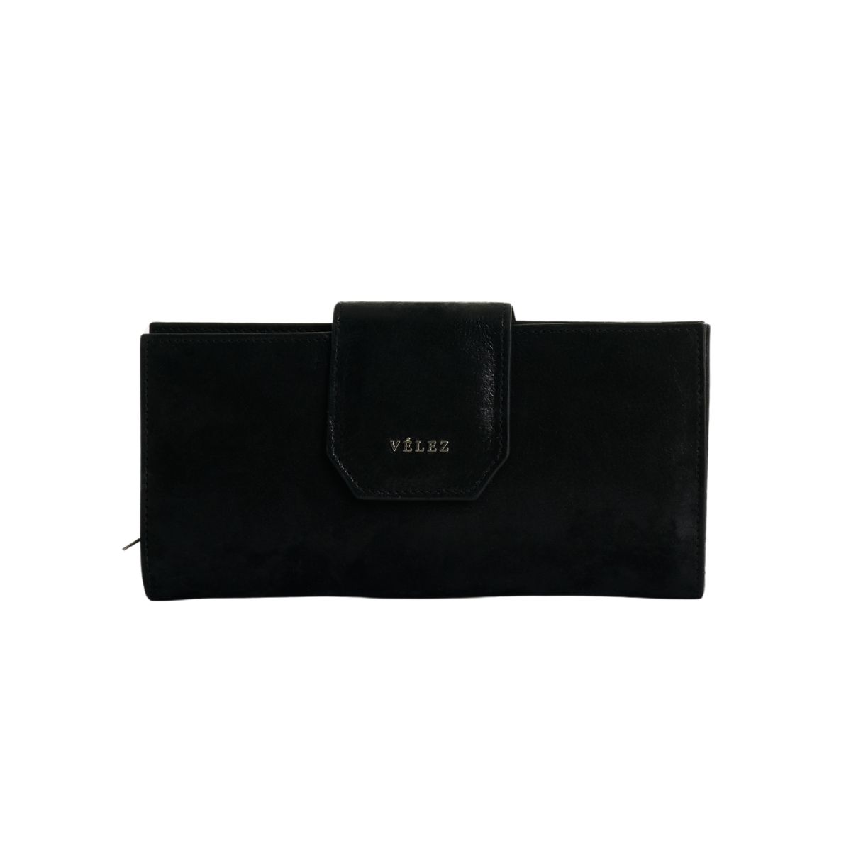 VELEZ - Vélez Billetera Porta Chequera De Cuero Mujer Jade Negro