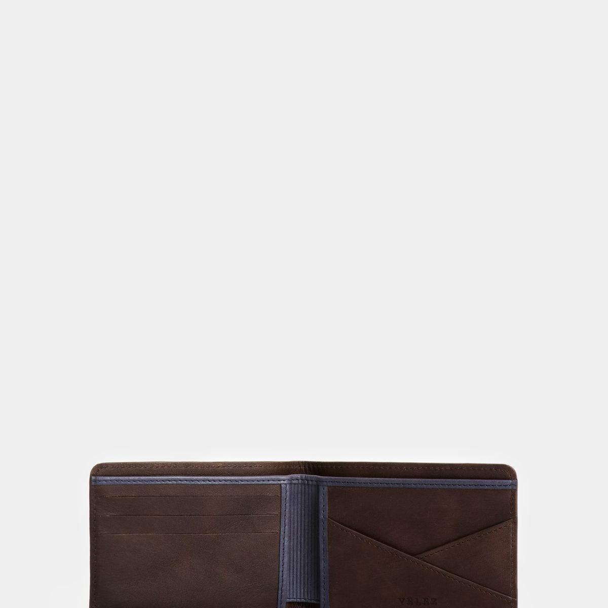 VELEZ - Vélez Billetera Oasis De Cuero Hombre Detalle Contraste Café